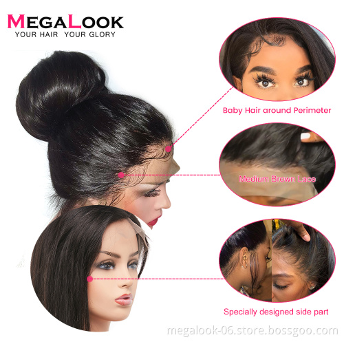 Factory Wholesale 150+ Density Brazilian Human Hair Lace Front Wig, Grade 10A Hd Laces Wigs,Cheap Lace Front Wigs With Baby Hair